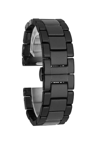 Gear S2 20mm Mat Seramik Metal Mkst Kordon-parlak Siyah