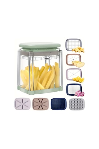 Dashanshop 1 Adet Green Patates Kesici 4 Bıçaklı Sebze Doğrayıcı Mutfak Aksesuarı Meyve Sebze Dilimleyici 1 Parça