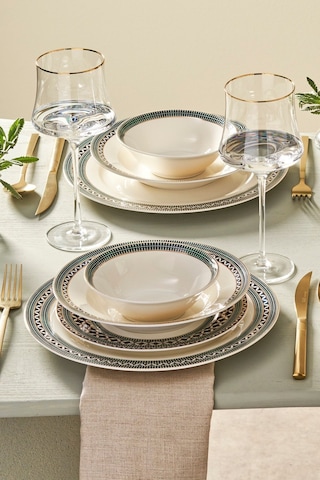 Karaca Elegance Bone Cordoba 53 Parça 12 Kişilik Yemek Takımı Gold