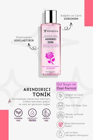 Velvatura Gül Suyu Özlü Arındırıcı Tonik 190 ML