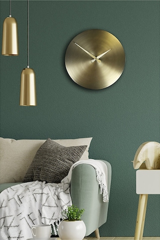 Koçtaş 35 Cm Sivama Metal Altin Duvar Saati