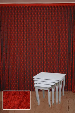 Kalpli Model Kırmızı Renk Ip Perde Hazır Ip Perde 300x270