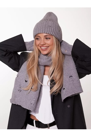 Shapki Ru Şapka, Atkı Ve Parmaksız Eldiven Seti 249171239 Gri