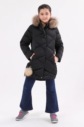 Benitto Kids Kız Çocuk Mont 51273-Siyah