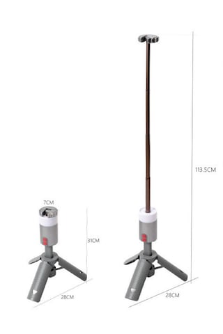 Shufa Glampıng Taşınabilir Kamp Işığı Uzun Şarj Süresi Uzaktan Kumanda Alüminyum Teleskopik Tripodlu Lamba 10,000 Ma Gri