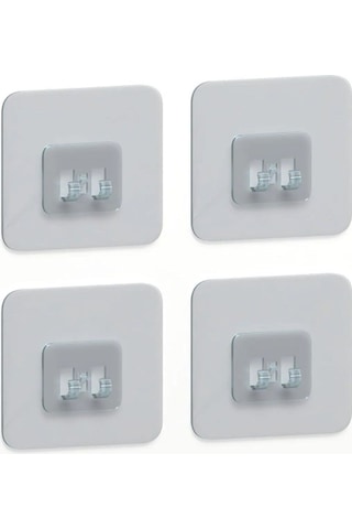 Mobgift Mobgift Süper Güçlü Yapışkanlı Mutfak Ve Banyo Suya Dayanıklı 4 Adet Sticker Raf Tutucu Askı