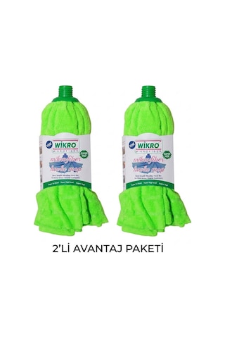 Wikro Desenli Kumaş İz Bırakmaz Mikrofiber Tüm Viledalar İle Uyumlu Mop Ucu İ 2'li Set Karışık