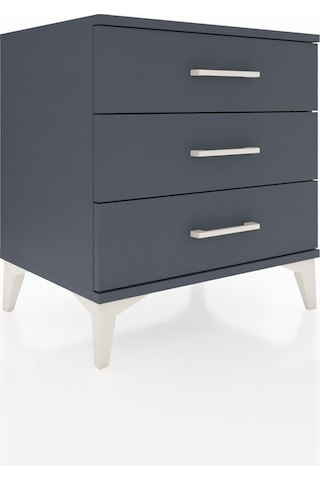 Hyperion Komodin 3 Çekmeceli 60x44x64 Antrasit-antrasit Antrasit