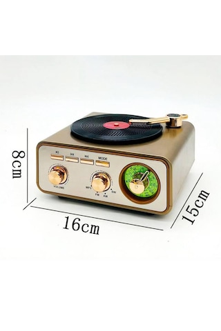 Hoparlör Radyo Plak Çalar Görünümlü Md-1217bt Bluetooth Nostaljik Tasarım Usb, Tf, Aux, Fm/am/sw
