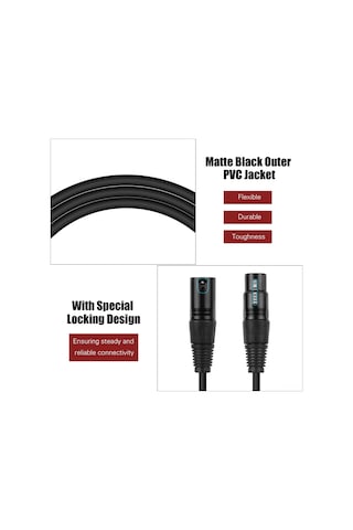 Mufunye 24awg İki Çekirdekli Oksijensiz Bakır Xlr Mikrofon Kablosu - 5 Metre, Ses Kaybı Olmayan, Gürültüsüz, Dayanıklı Pvc Halka