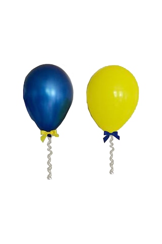 25 Adt Metalik Koyu Mavi Lacivert-Civciv Sarı Balon Helyumla Uçan