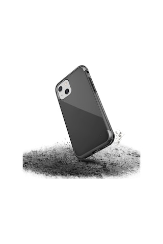 Apple Uyumlu iPhone 13 Kılıf Raptic Air Serisi Airbag Tasarımlı Metal Köşelikli Şeffaf Kapak Siyah