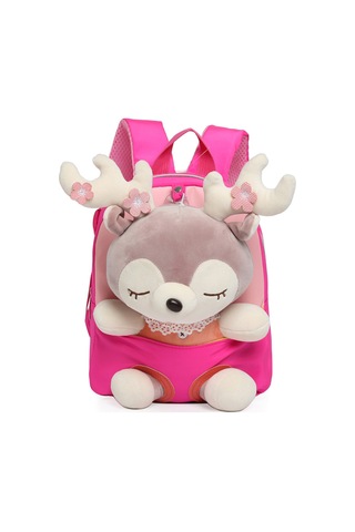 Yifomall Küçük Çocuklar İçin Pembe Geyik Desenli Yumuşak Kumaş Okul Çanta, Hafif Ve Stylish Çift Askılı Çocuk Çantası