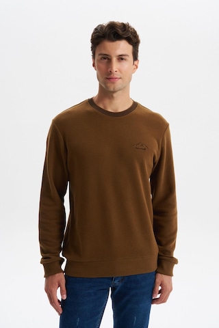 AR-MA Arma Erkek Regular Fit Örme Selanik Sweatshirt %65 Pamuk %35 Polyester, Karbon Fırçalı, Basic Bisiklet Yaka K30124698902 Kahverengi-k7