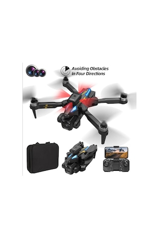 Çift Kameralı Engel Kaçınma Sensörlü Drone Uzaktan Kumandalı App Destekli Led Işıklı Quadcopter