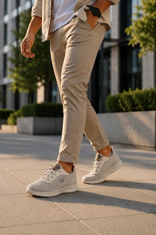 In Step Aurelio Kıng Paolo Günlük Bej Yürüyüş Ayakkabısı Hafif Nefes Alabilen Bağcıklı Rahat Sneaker