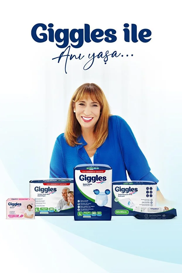 Giggles Yetişkin Emici Külot Bez Small Bel Ölçüsü 50-90cm Islaklık Göstergeli 30'lu 3 Paket 90 Adet S