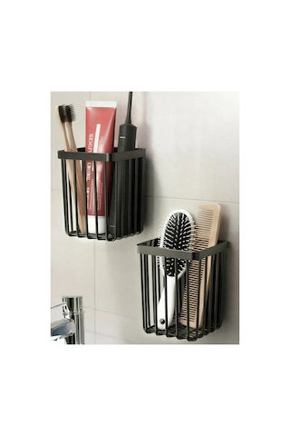 Chacha Home 2'li Set Yapışkanlı Banyo Saç Fırçası Tarak Düzenleyici Diş Fırçalık Çok Amaçlı Mutfak Duvar Rafı Siyah Chacha Home 2'li Set Yapışkanlı Banyo Saç Fırçası Tarak Düzenleyici Diş Fırçalık Çok Amaçlı Mutfak Duvar Rafı Siyah