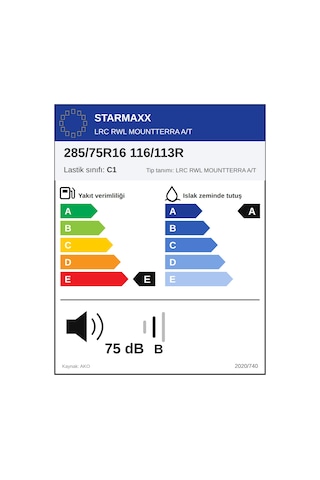 Starmaxx 285/75 R16 116/113R Lrc Rwl Mountterra A/T Yaz Lastiği 2026