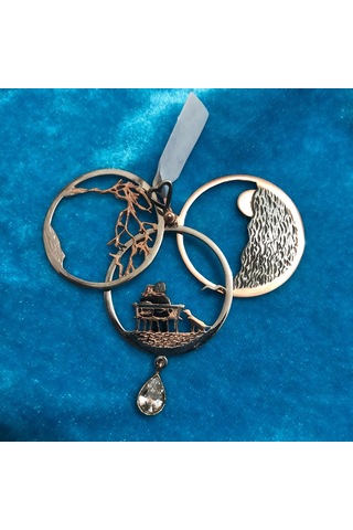 Tasarım 3 Boyutlu Gün Batımını Izleyen Iki Sevgili Gümüş Kolye 92