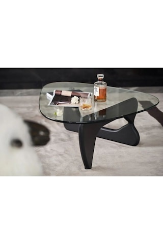 VitrA, Yeni Nesil Modern Elips Geometrik Orta Cam Sehpa, Siyah