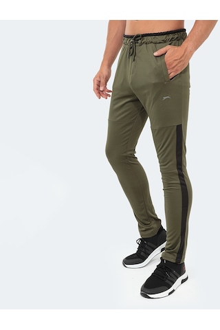 Slazenger OXFORD I Erkek Fermuar Cepli Haki Eşofman Altı