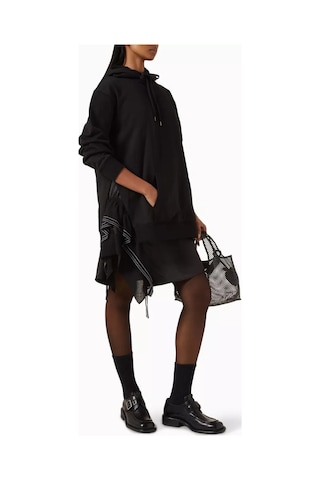 3.1 Phillip Lim Hoodie Kombin Elbise, Kapüşonlu, Şifon Ve Saten Etek Detaylı Lacivert