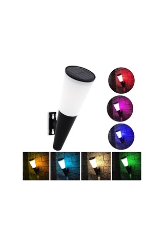 Cbtx Bahçe Aydınlatma N230 Dış Mekan Solar Bahçe Dairesel Koni Duvar Lambası, Stil: Renkli Işık