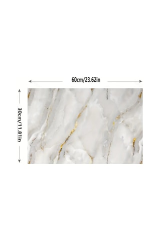 Vinil Beyaz Mermer Desenli Alüminyum Plastik Duvar Sticker Çok Renkli