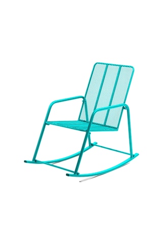 Retodesign Minderli Turkuaz Metal Sallanan Sandalye/ Bebek Emzirme Koltuğu/baba Koltuğu