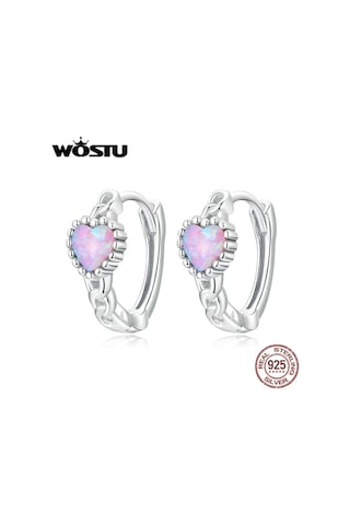 Wostu Otantik 925 Ayar Gümüş Narin Güzel Renkli Aşk Küpe Kadınlar Takı Hediye İçin Diğer