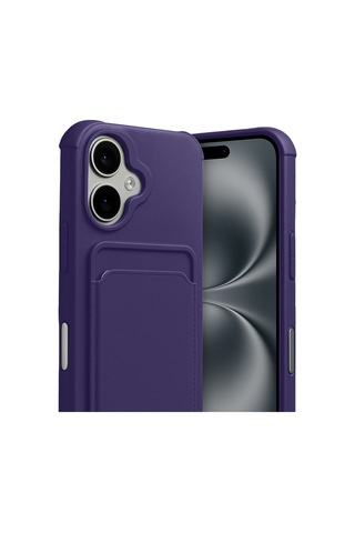 Apple iPhone Uyumlu 17 Kelvin Kartvizitli Silikon - Derin Mor