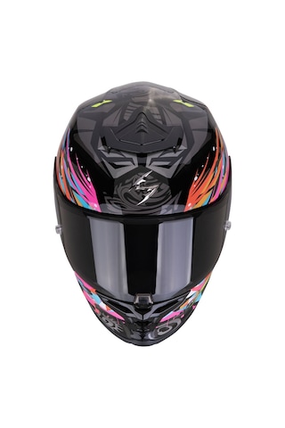 Scorpion Exo R1 Evo II Air Savage Spor Motosiklet Kaskı Siyah Mavi Pembe