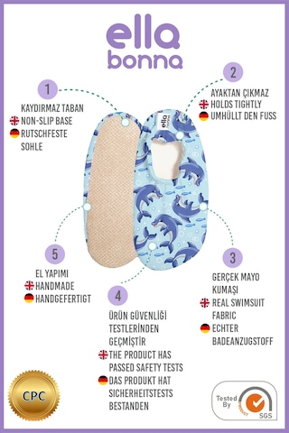 Ella Bonna Kaydırmaz Taban Unisex Çocuk Deniz Havuz Ayakkabısı 3'lü Ekonomik Set Yunus-gökkuşağı-balıklar - 536344725 Yunus-gökkuşağı-balıklar - 536344725 Yunus-gökkuşağı-balıklar