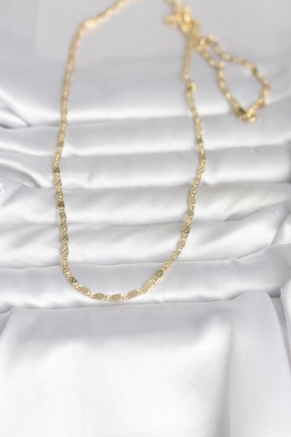 Cm 14k Gold Renk Çizgi Lazer Model 60 Cm Kadın Kolye - Lisinya Altın