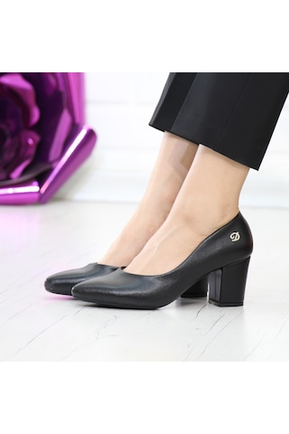 Nesilshoes Desca 603 Siyah Lazer Topuklu Günlük Kadın Ayakkabı Lazer Siyah