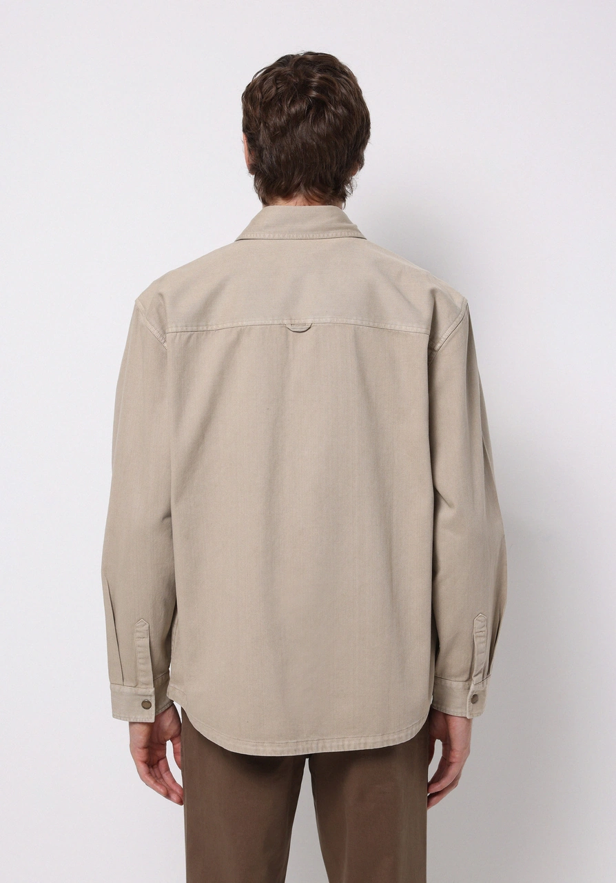 Colins Comfort Fit Shirt Neck Düz Erkek Bej Shacket Cl1076729 Q1.v1 Beı Bej