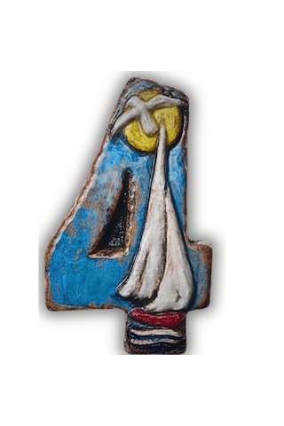 El Yapımı Deniz Temalı Seramik Kapı No.4 - 8x13 Cm - Akdeniz/ege Ruhu - Dekoratif Ev, Villa, Site Girişi, Dış Mekan Ve Apartman Girişi -