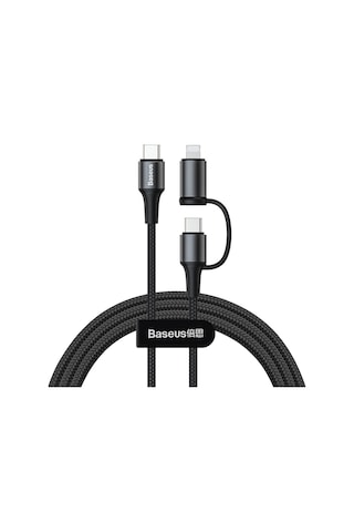 Baseus Twins 2in1 60W Type-C to Type-C + Lightning Kablo Siyah CATLYW-01
