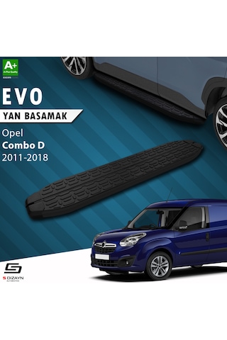 S-dizayn Opel Combo D Uzun Şase Evo Siyah Yan Basamak 223 Cm 2011-2018
