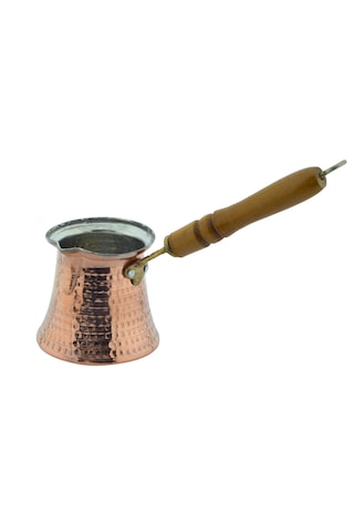 Ludıa Ahşap Saplı El Yapımı Dövme Bakır Cezve No5 Kahve Cezvesi