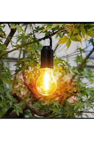 Taşınabilir Şarjlı Led Ampül Kamp Bahçe Lambası 10w Askılı Kırılmaz Led Işık
