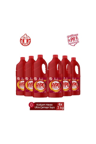 Hyper Hypo Ultra Kıvamlı Çamaşır Suyu Kızılçam 6 x 3 KG