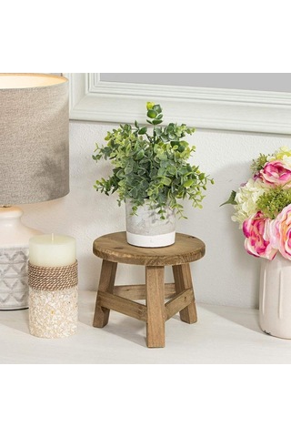 Mini Ahşap Tabure Ekran Standı Yuvarlak Çiçek Raf Bonsai Rafı Çok Fonksiyonlu Bahçe Saksı Yükseltici Tutucu Ev Dekorasyon İçin
