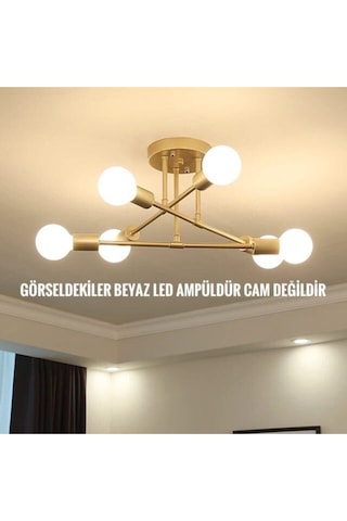 Akrobat Çapraz Model Plafonyer Tavana Monte Ahtapot Altılı Avize