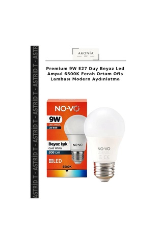 Premium 9w E27 Duy Beyaz Led Ampul 6500k Ferah Ortam Ofis Lambası Modern Aydınlatma