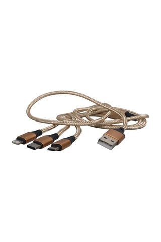 Powermaster Pm-2368 Micro Usb - Type-c - Lightning Şarj Ve Data Kablosu 2.1 Amper 110cm Örgülü