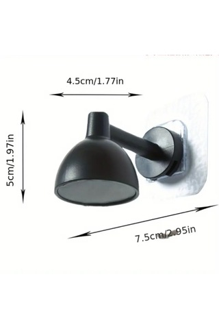 Lamba Şeklinde Manyetik Anahtar Tutucu Duvara Yapışkanlı Dekoratif Askı Gri - Siyah