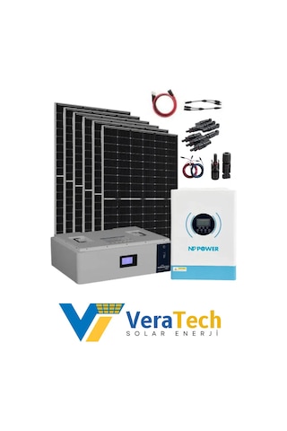 Veratech Bağ Evi Solar Paketi 5kw Lityum Akü, 6,2kva İnverter