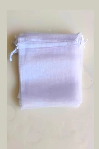 10 Adet Şeffaf Bez Kına Düğün Mevlüt Sünnet Hediye Kesesi Kese 16 Cm X 12 Cm Çanta